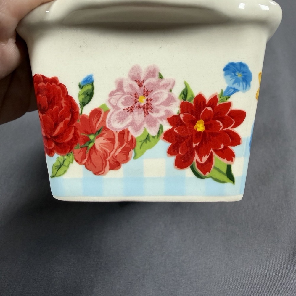 The Pioneer Woman Sweet Rose Mini Loaf Pan Blue Floral - Picture 2 of 5